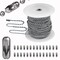 55 FT Stainless Steel Ball Chain, Necklace Chain Ball Bead, Bead Chain Ball Chain Bulk Bead Chain with 100 Pcs Matching Connectors Clasps for Necklace Hanging, Dog Tag, DIY Crafts, 2.0mm Diameter